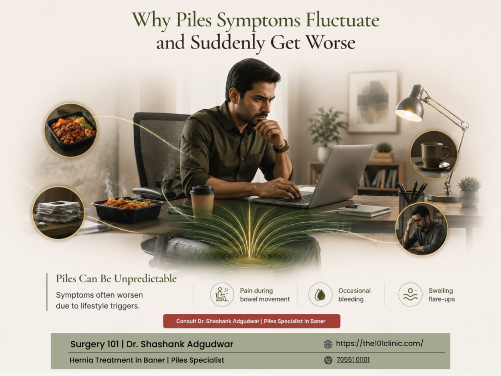 Piles specialist in Baner explaining symptom flare-ups